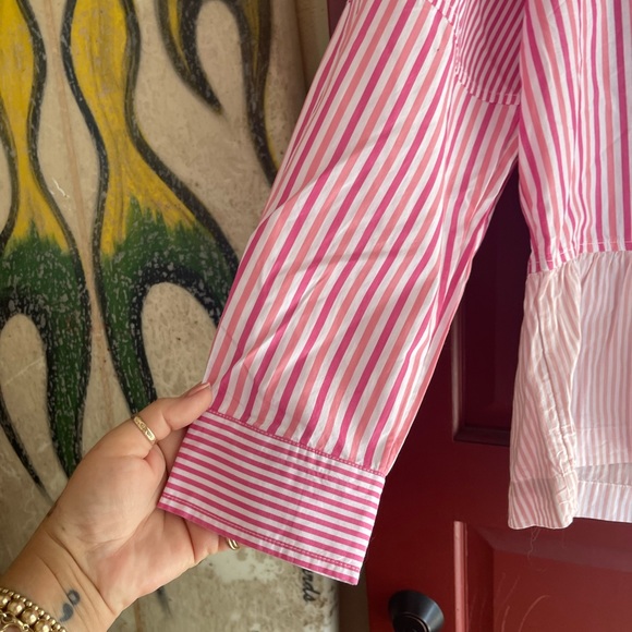 NWT Free Assembly 100% cotton long sleeve V-Neck peasant blouse 👚 - Picture 3 of 8